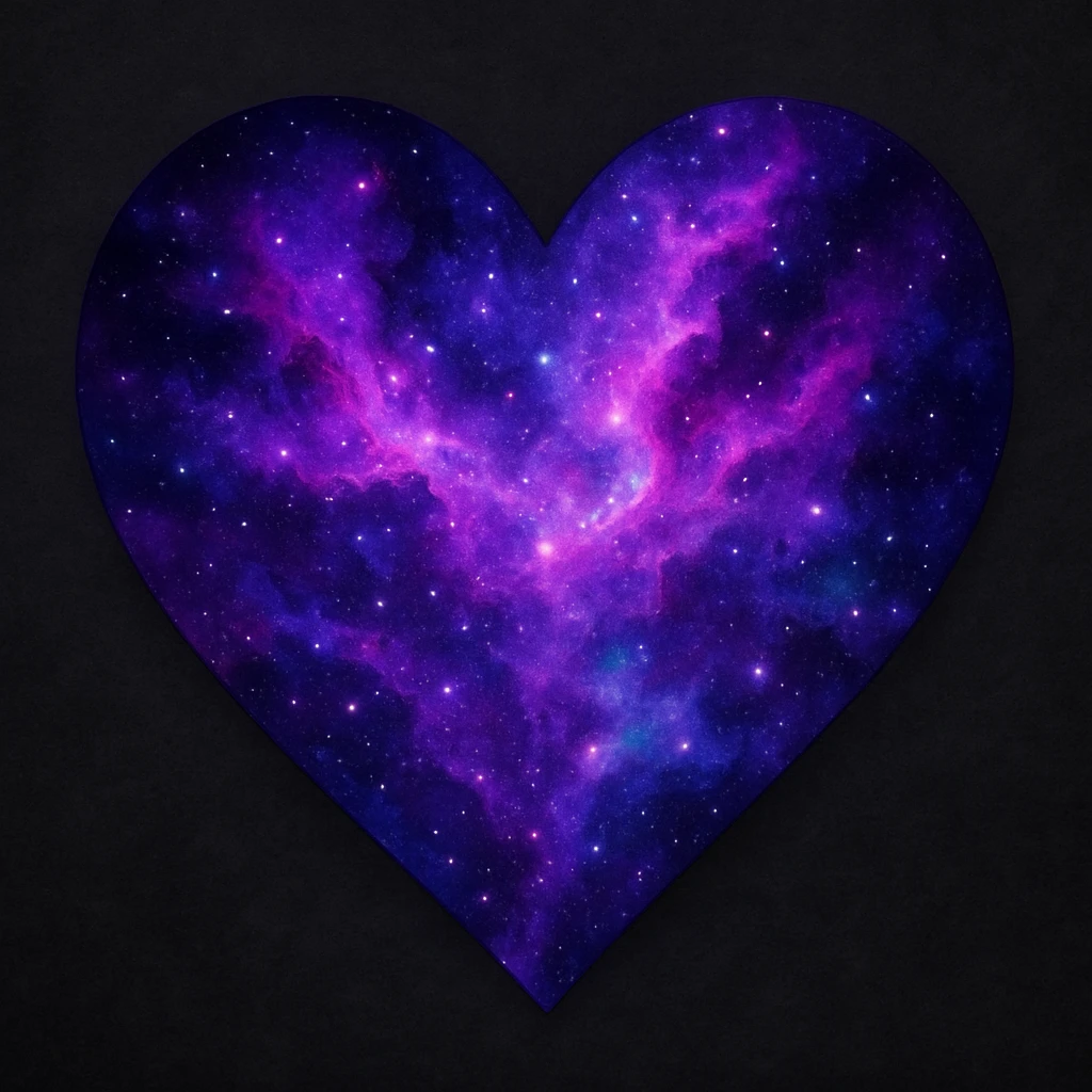 heart with a cosmic nebula pattern, detailed emoji
