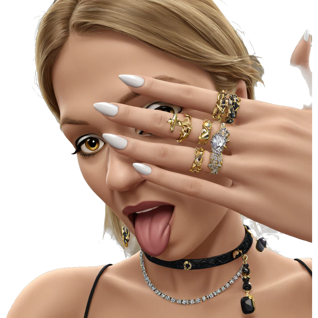 girl with jewelry and attitude emoji