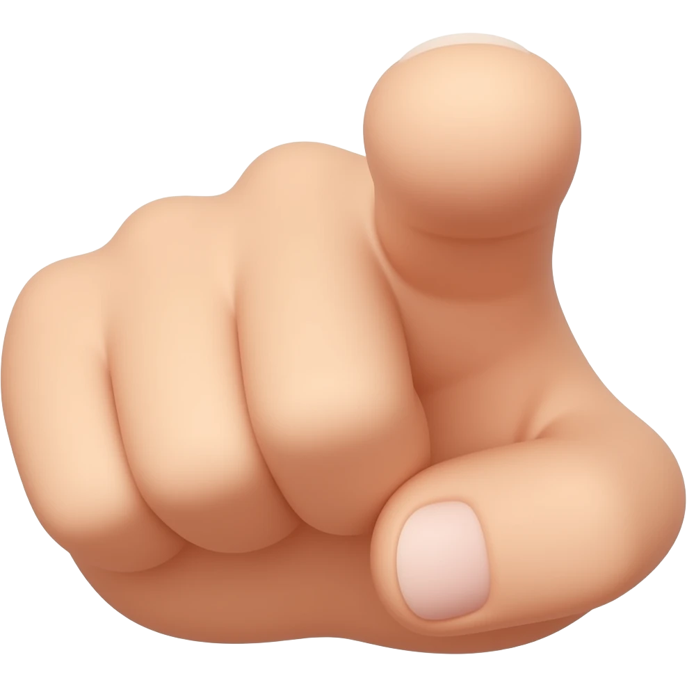 A finger pointing at the viewer meaning "you" emoji