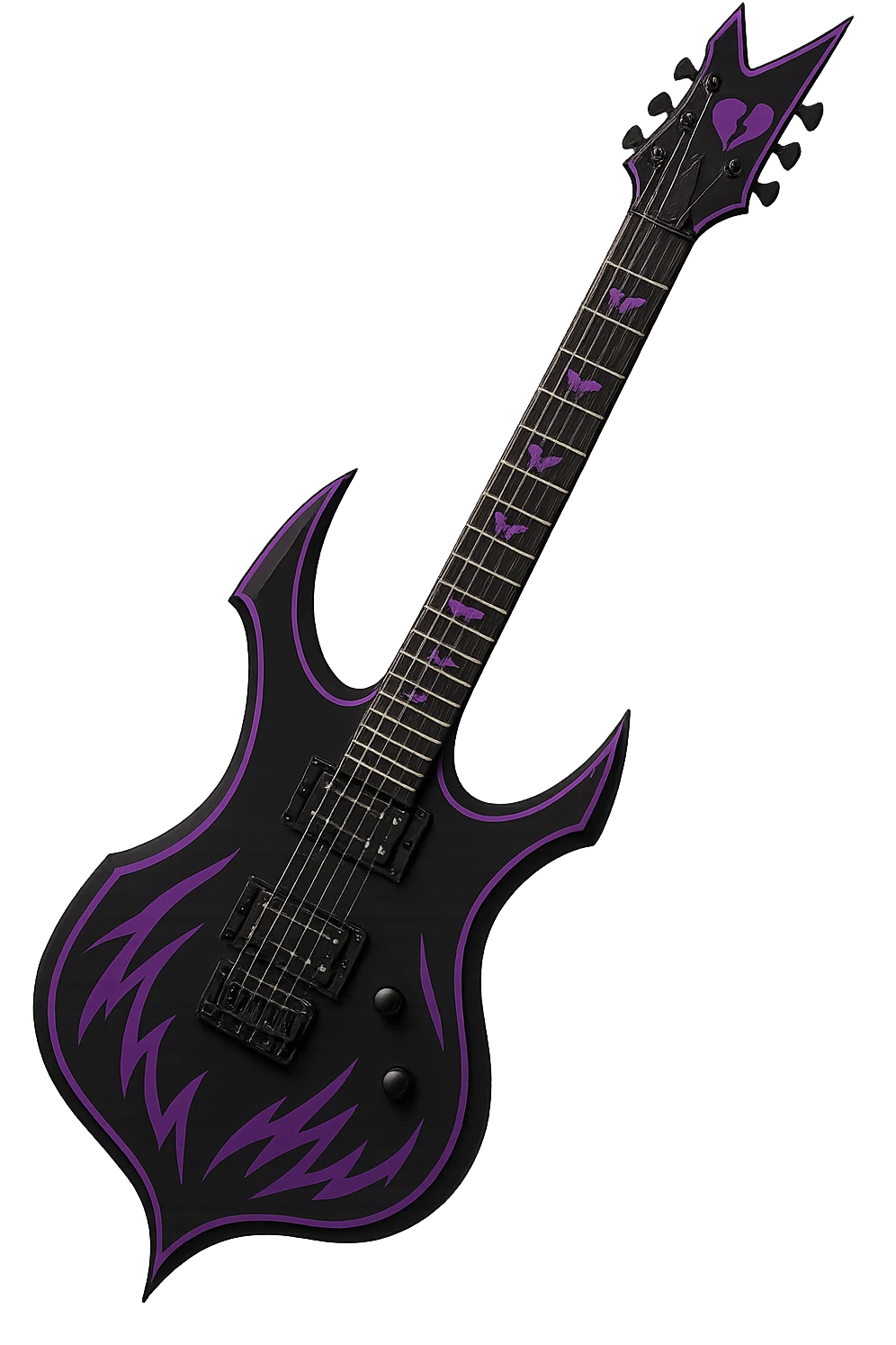 emo style black and purple guitar emoji