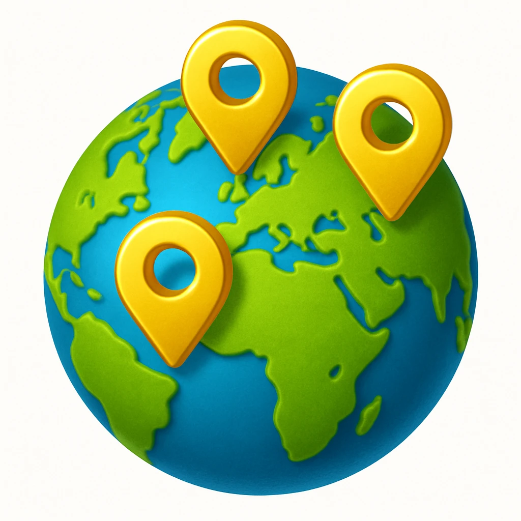 Сгенерируй мне планету на которой стоят геометки, они как будто из золота. В стиле детализированного емодзи, на белом фоне. emoji