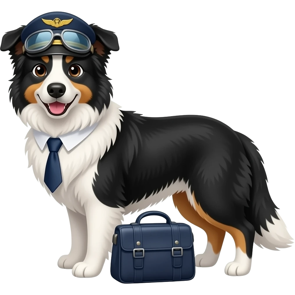 make a bordercollie airline pilot emoji