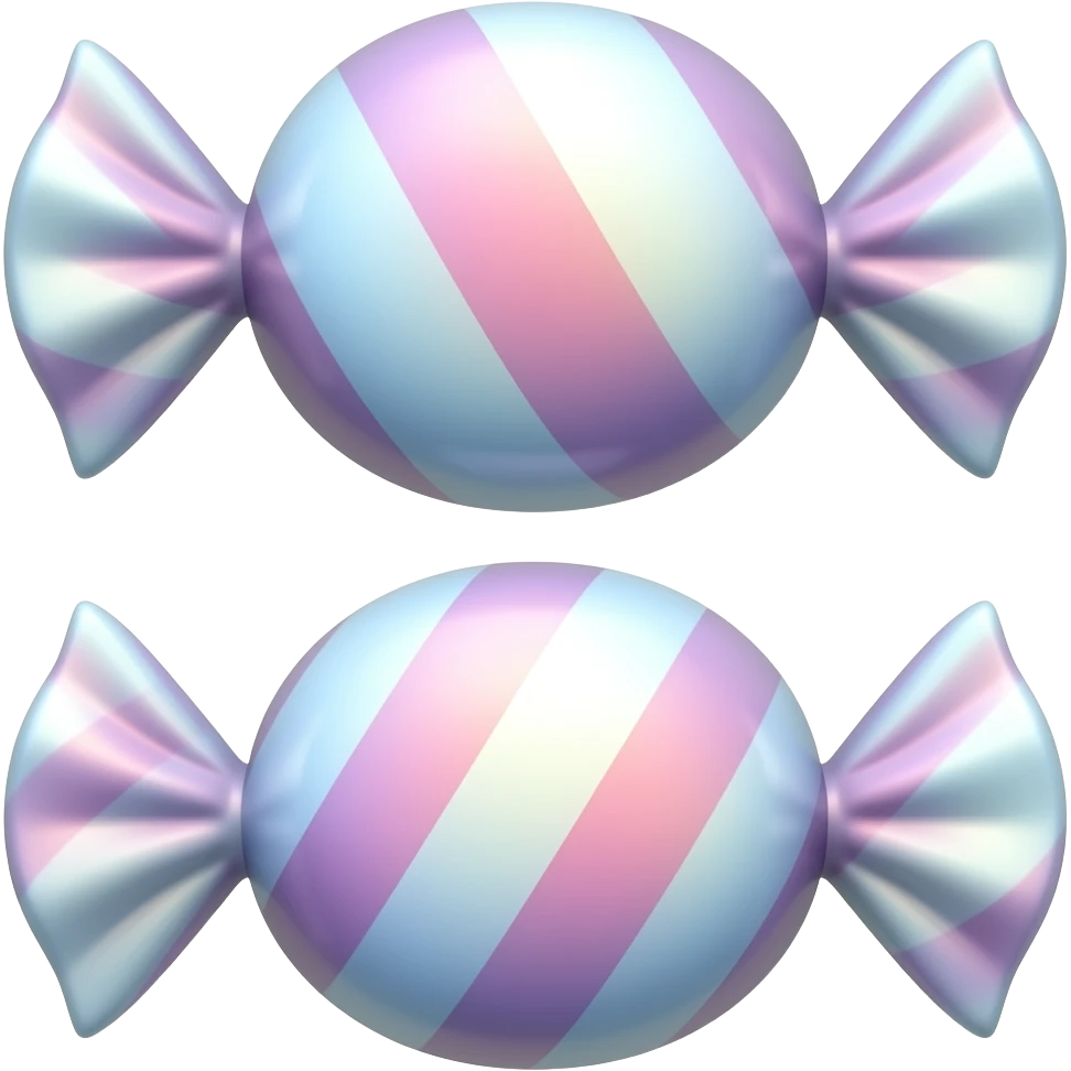 Holographic sweets and candy emoji