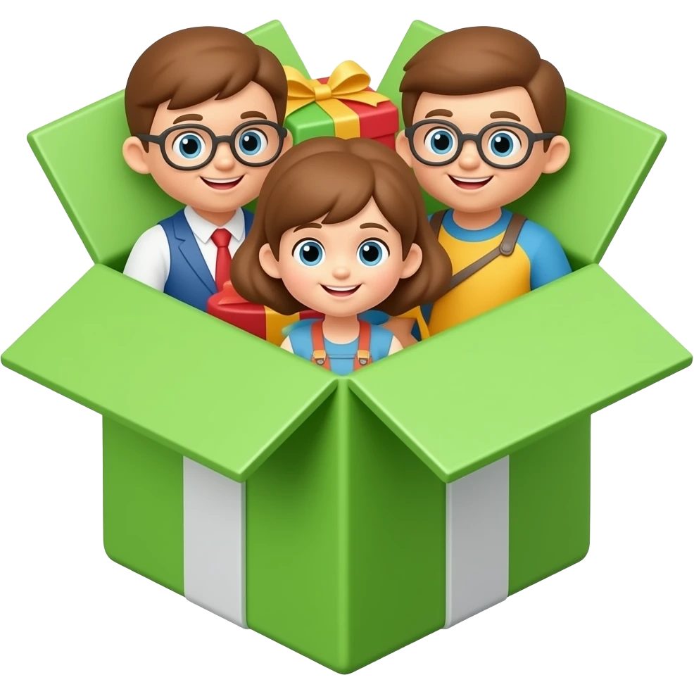 openned green box delivery of charity emoji