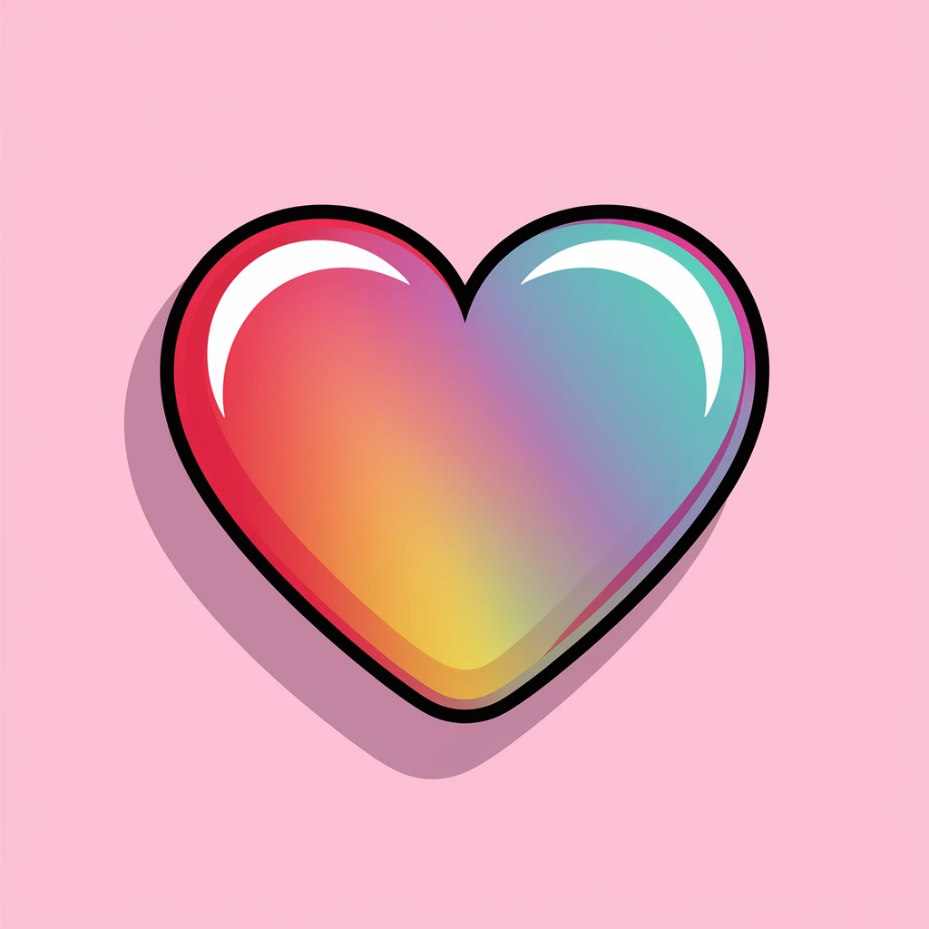 heart with a holographic effect emoji