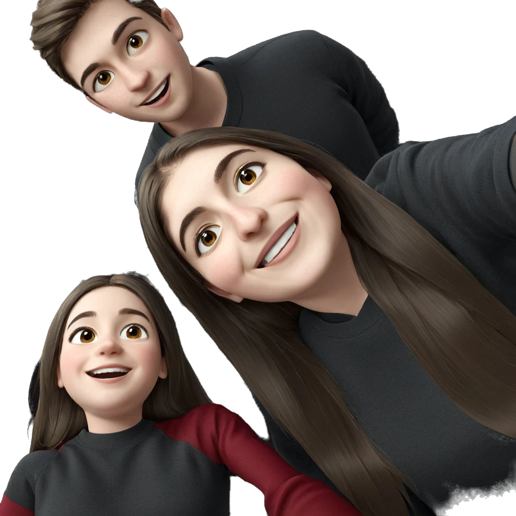 smiling girl and boy selfie emoji