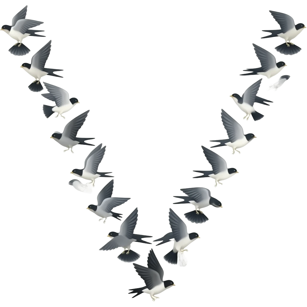 Upside down flying v emoji