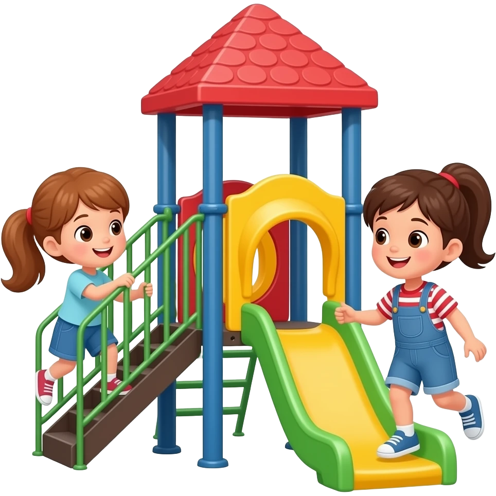 children play on playground equipment emoji
