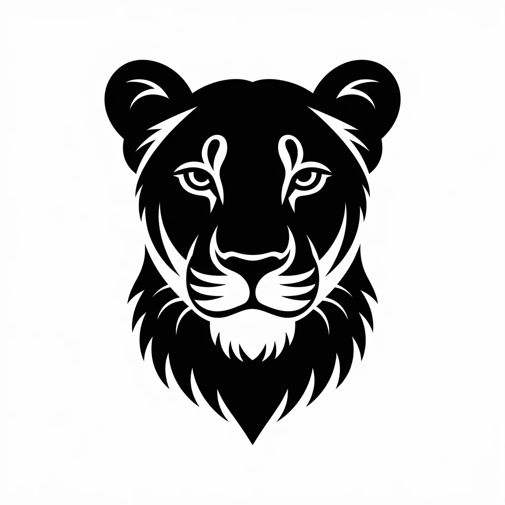 Lioness icon black silhouette emoji