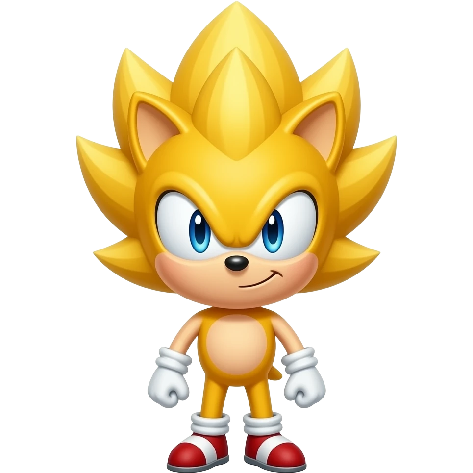 Sonic but he’s yellow and his hair stand up like a super saiyan emoji