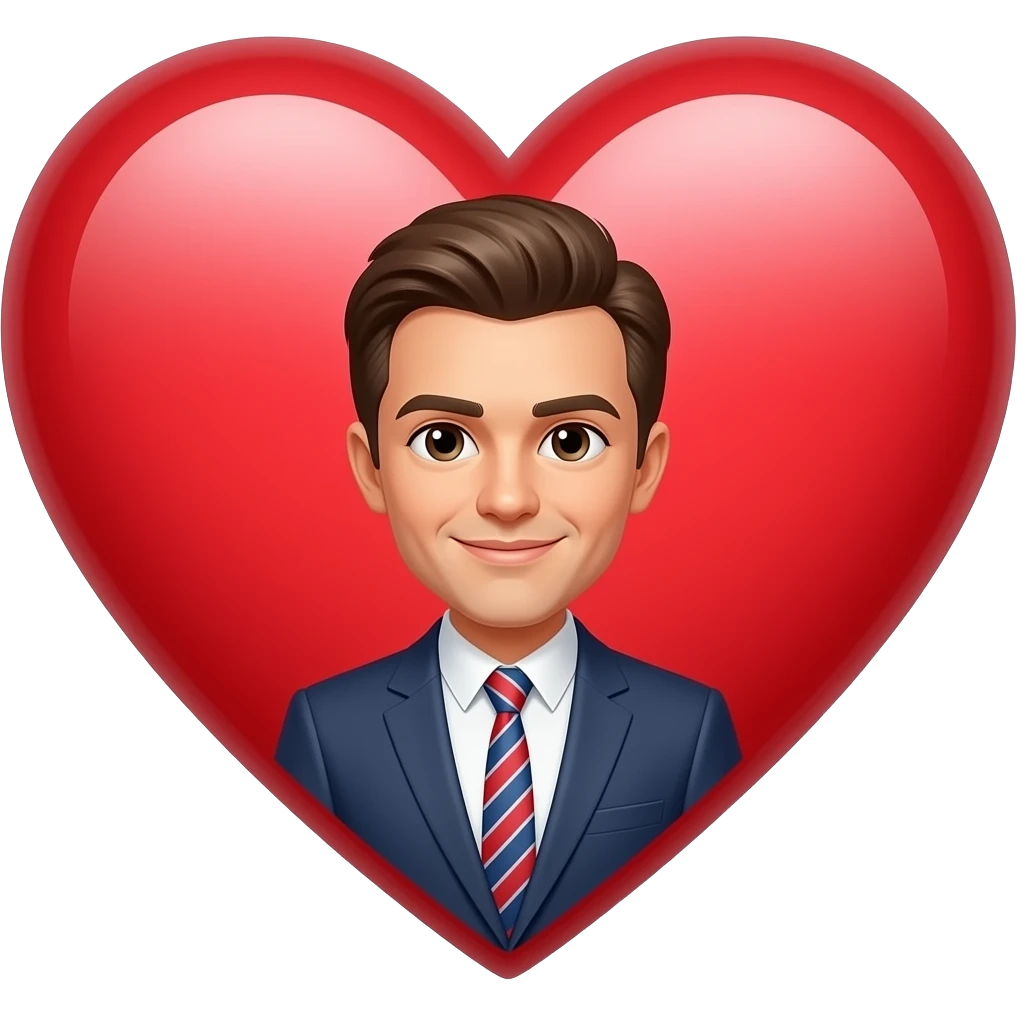 John in the middle of the heart emoji