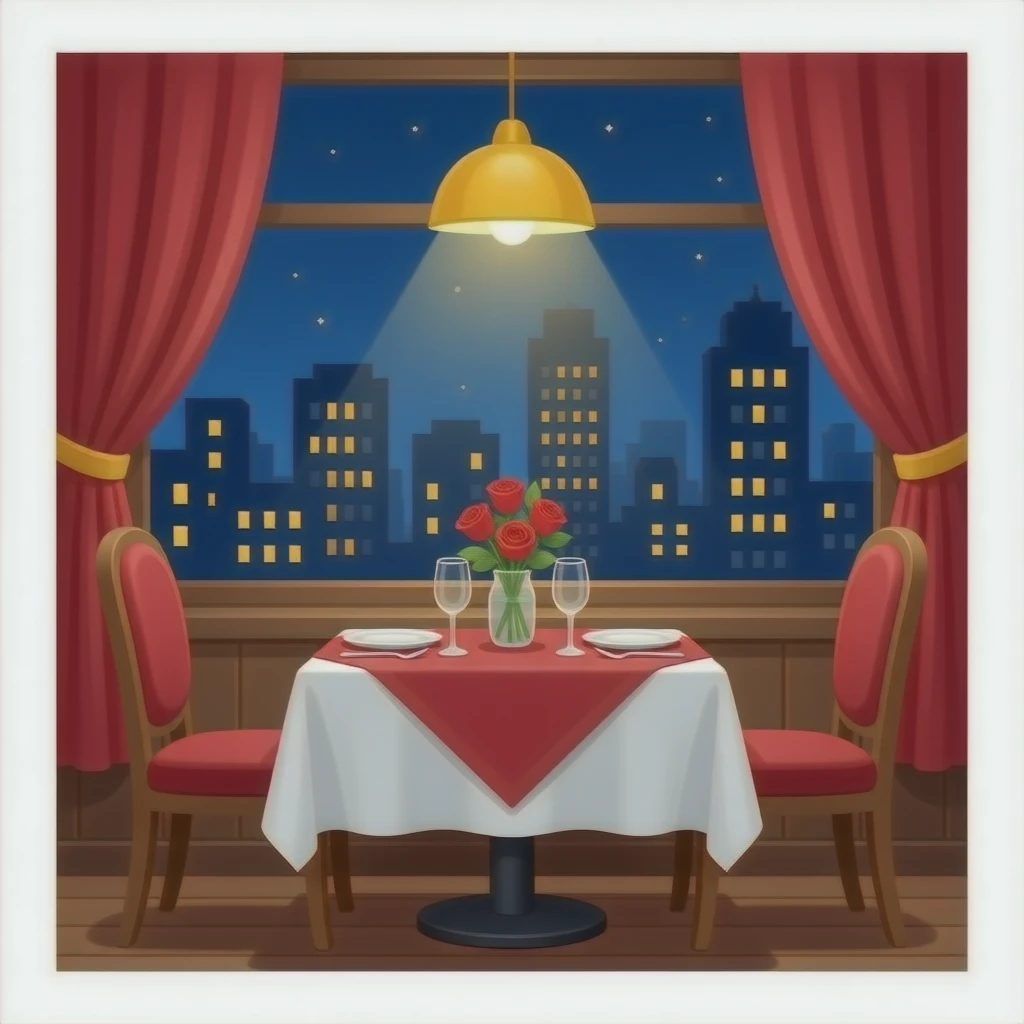 valentines day table at a restaurant emoji