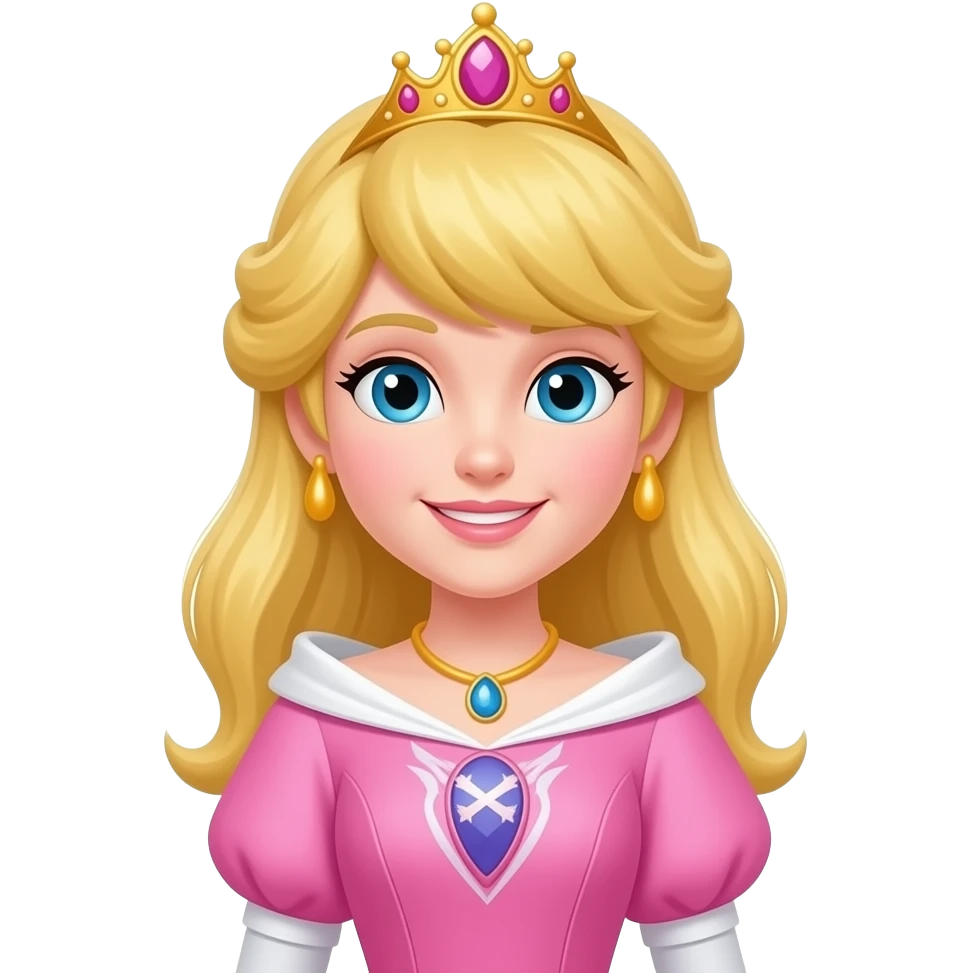 Pemb Ve Kabarık elbiseli taçlı prenses emoji