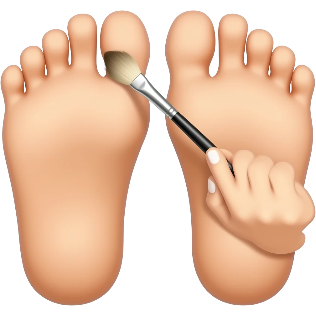 Toes emoji with nail polish brush like the nail care emoji emoji