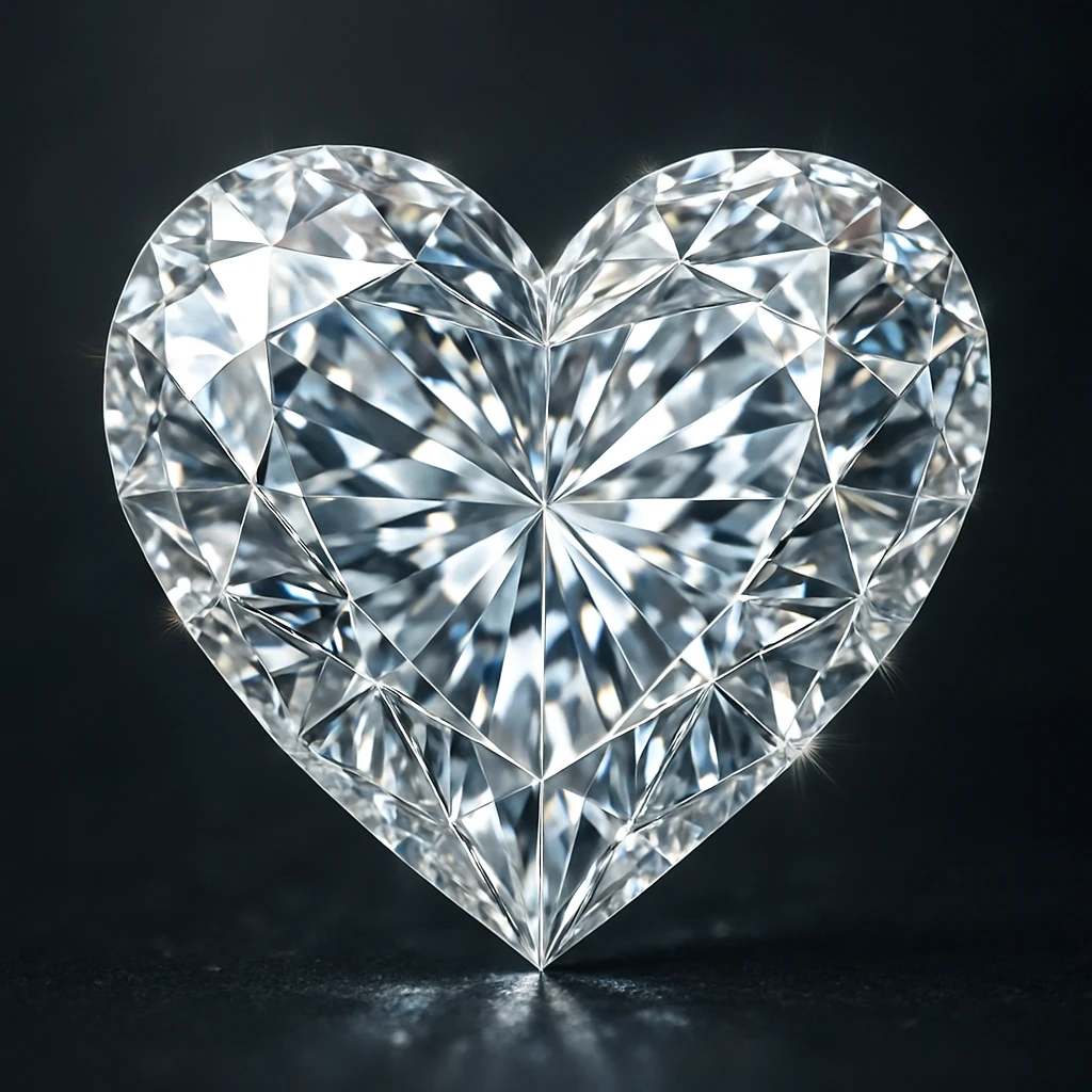 heart with gemstone facets, detailed emoji