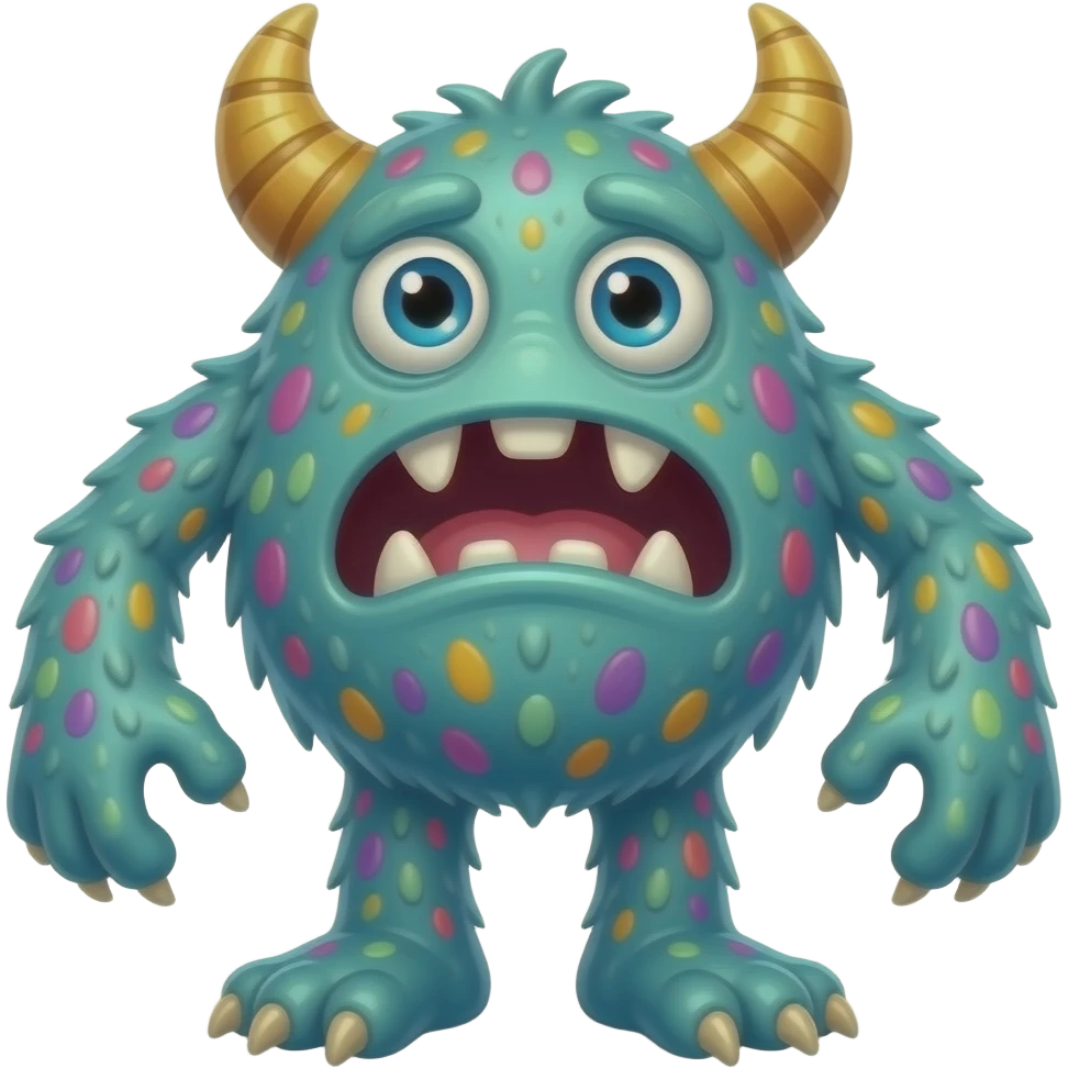 Monstruo de colores confuso emoji