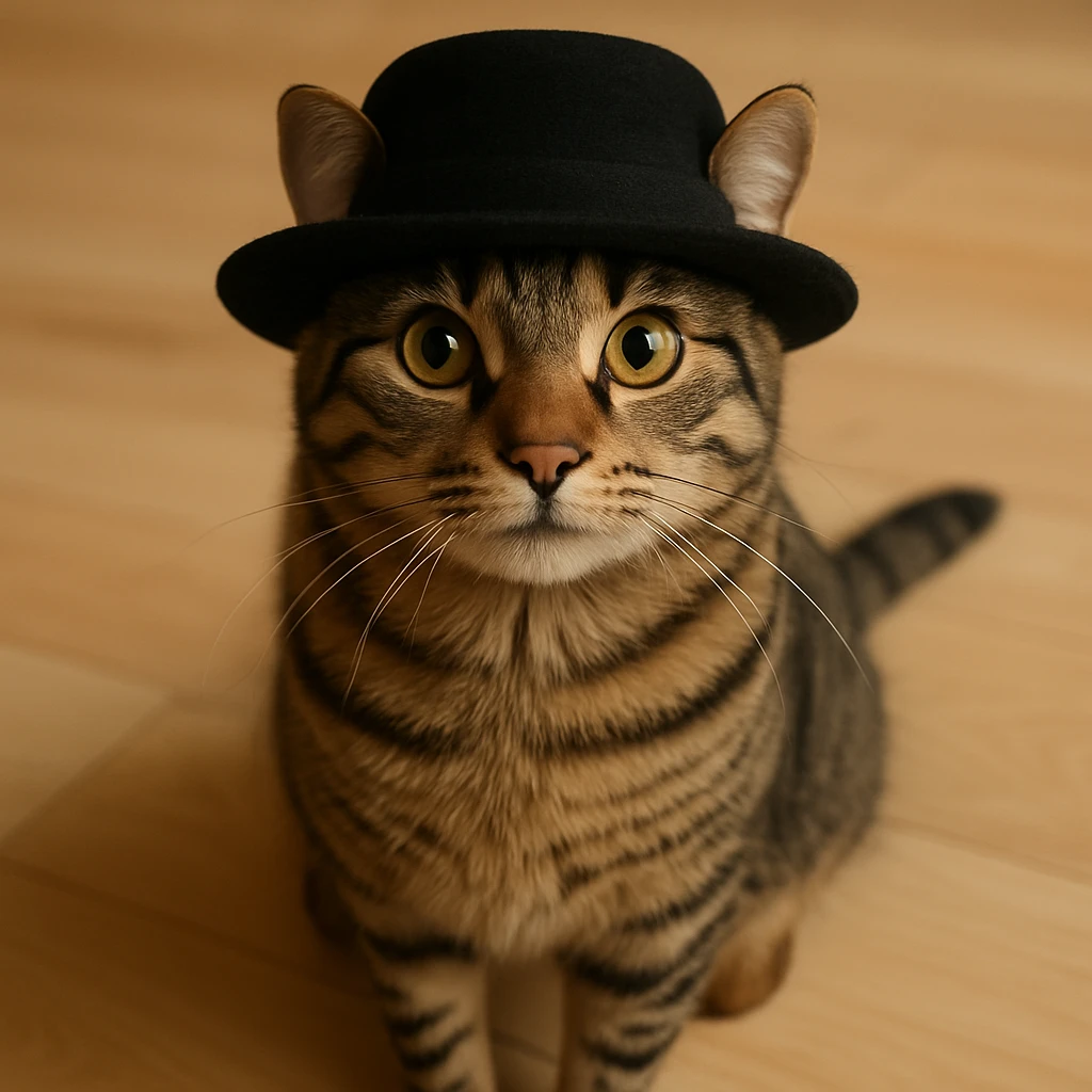 give the cat a hat emoji