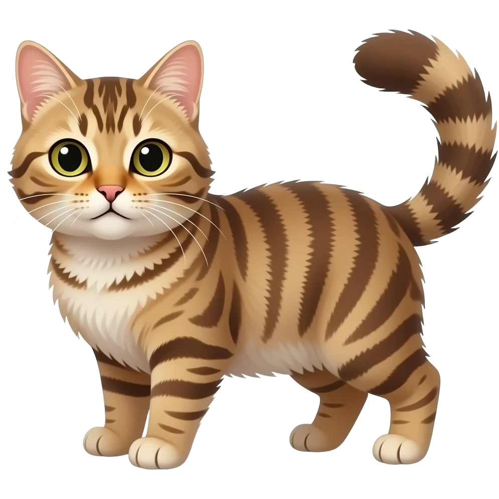 brown striped fluffy cat emoji