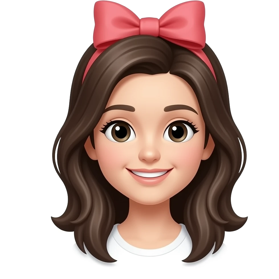 Smiling emoji with bow emoji