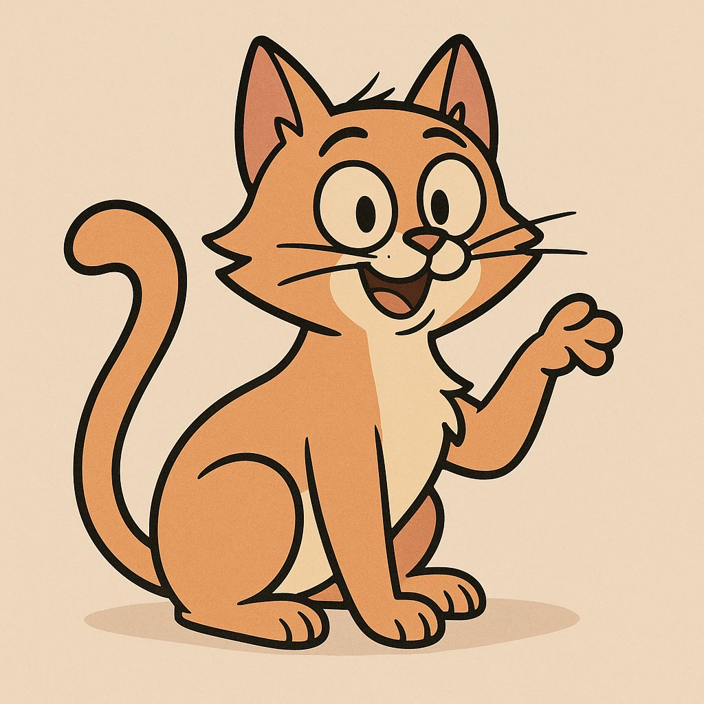 playful cat, cartoon style emoji