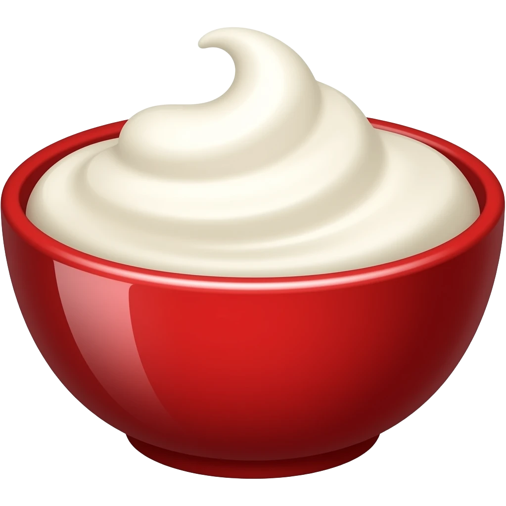 cream in a red bowl emoji