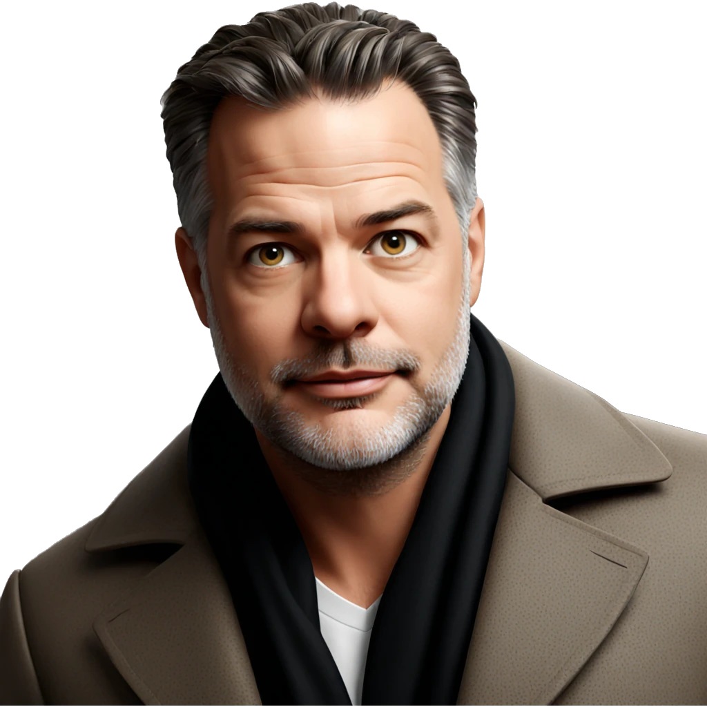 bearded man in coat portrait emoji