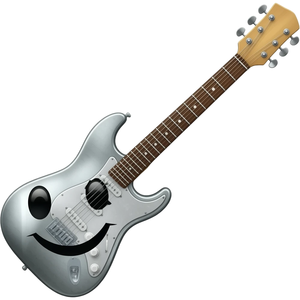Metal guitar smiley emoji