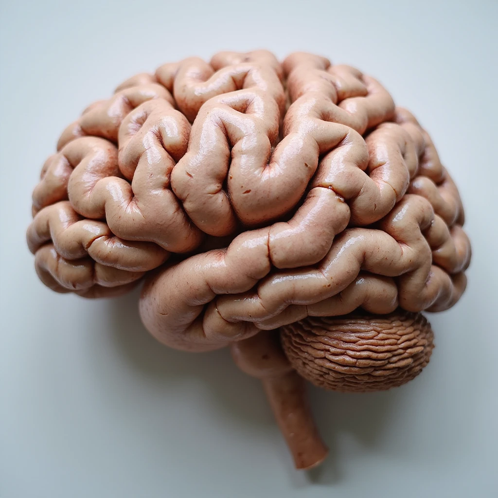 realistic human brain, detailed, top view emoji