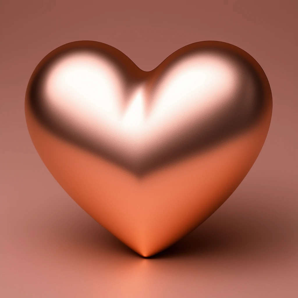 heart with a metallic rose gold finish emoji