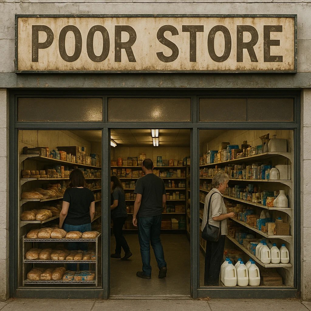Convenience store named poor store and more emoji
