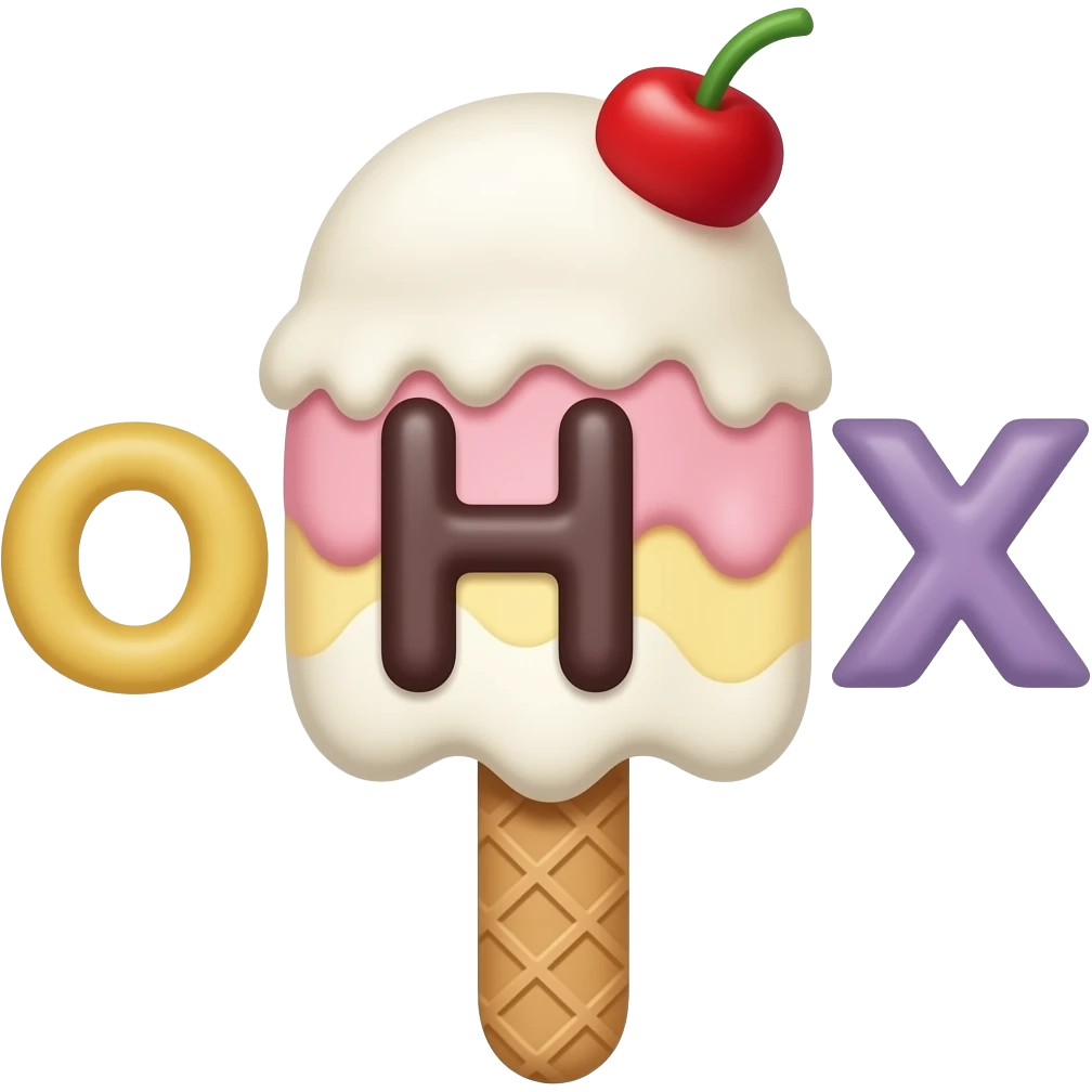 Sorvete em forma de palavra emoji