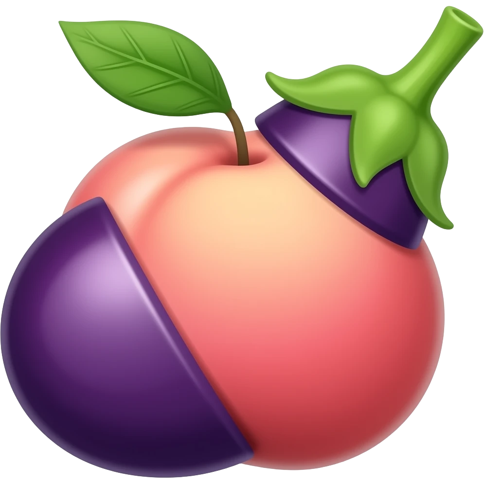 Pêche × Obergine emoji