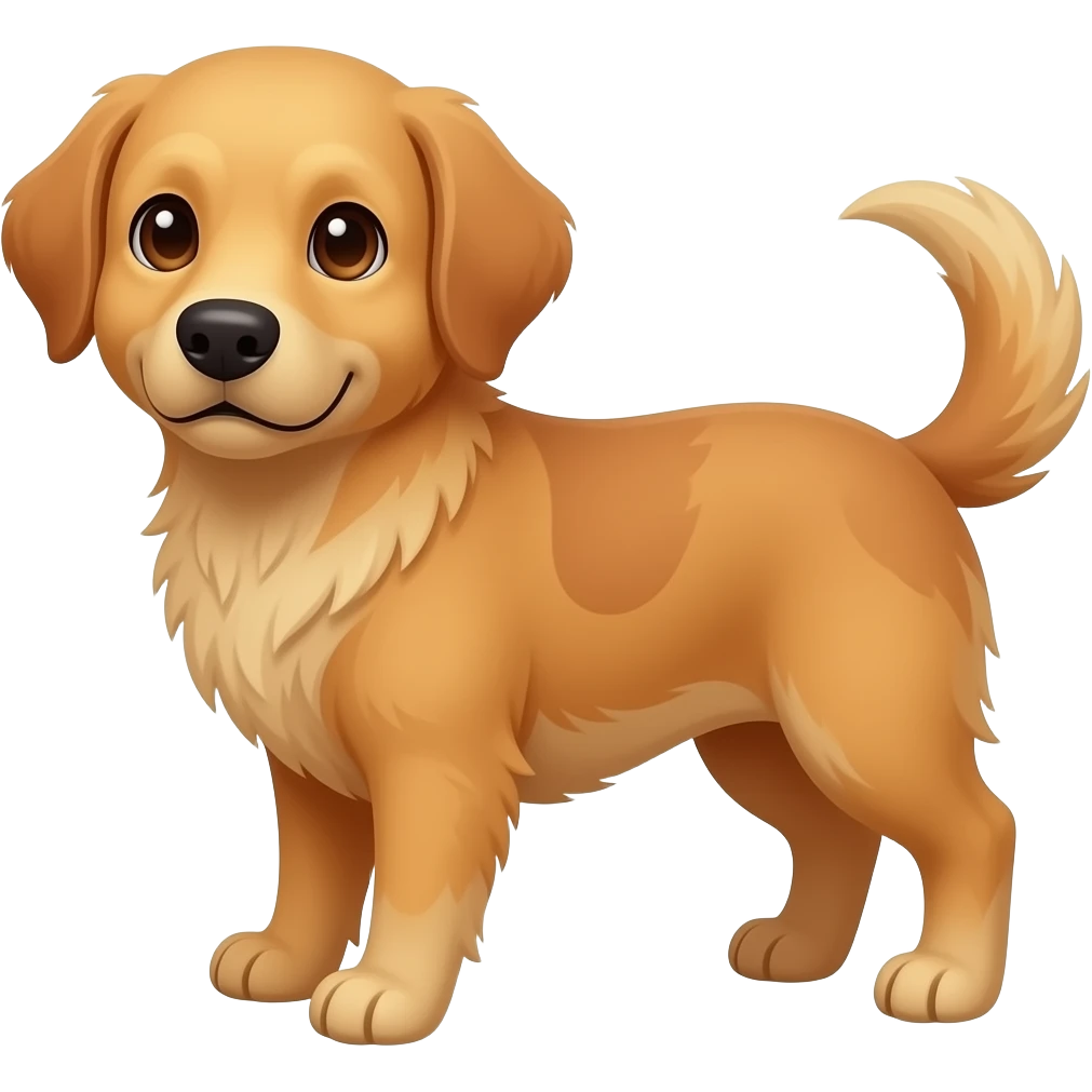 Hund, gold brauens fell, braune augen emoji