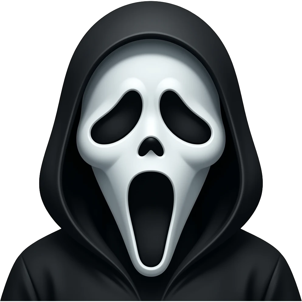 Ghostface screaming uncontrollably emoji