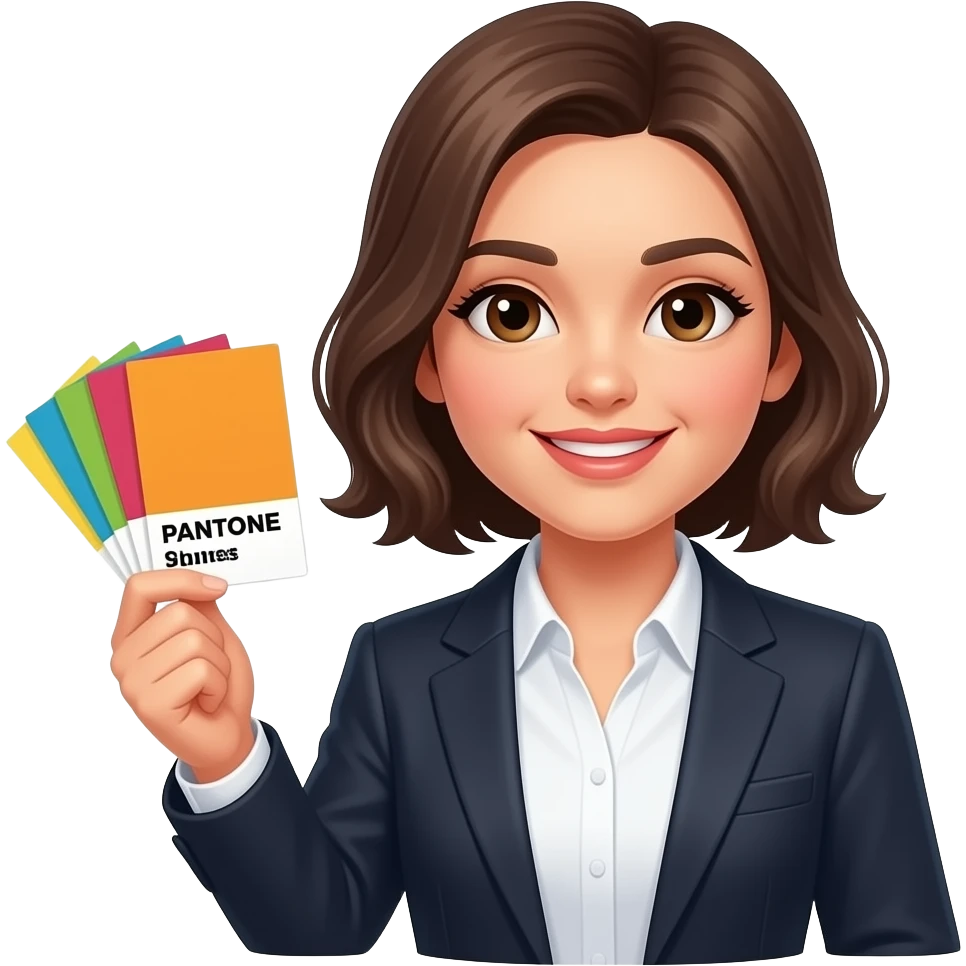 fashion designer works with pantone card emoji