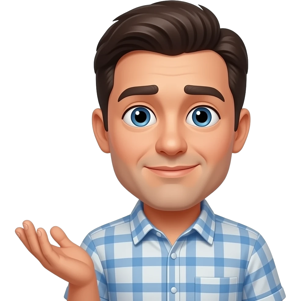 Make a man putting a hand up like a shrug by his sides. On the left put a 6 in the right put a 7 emoji