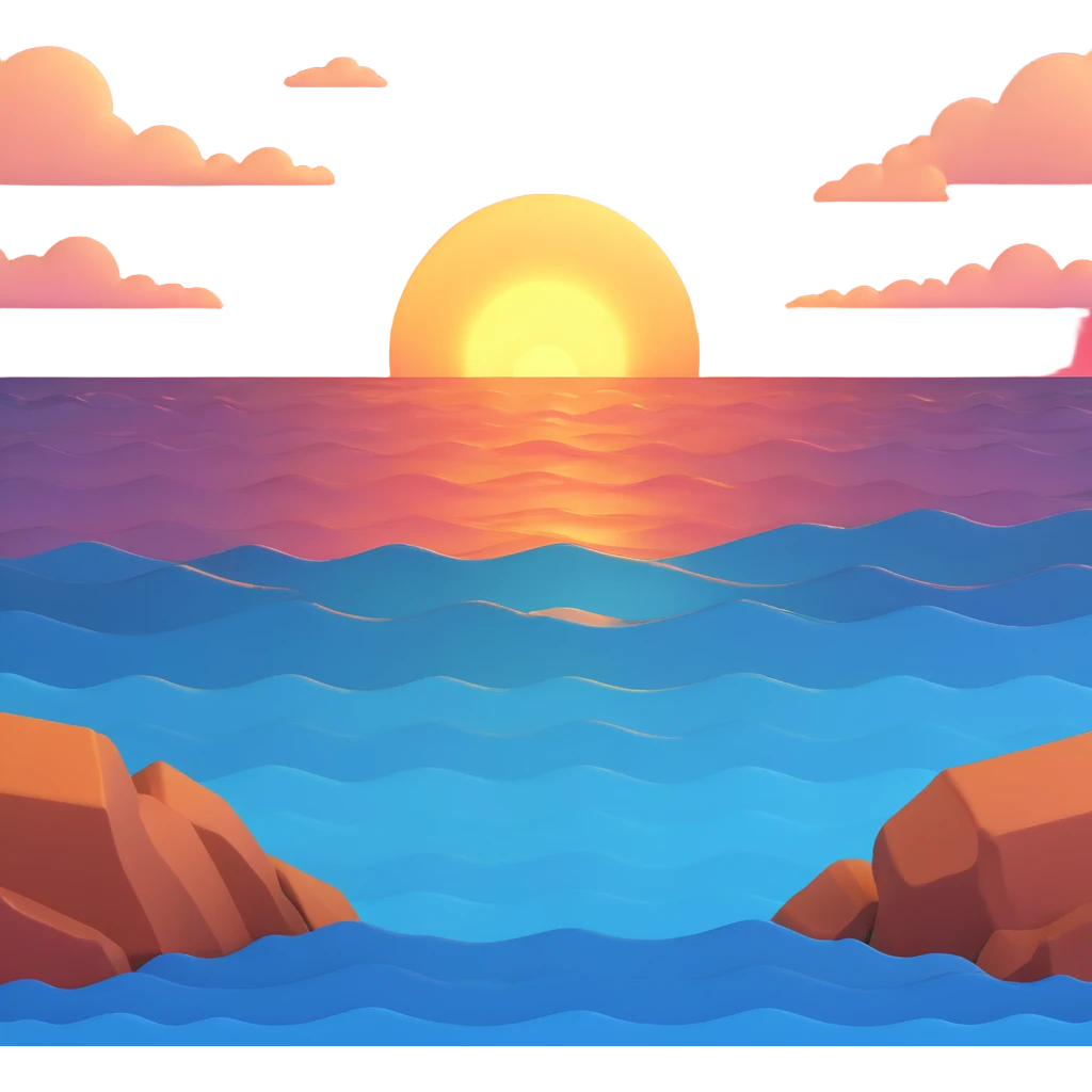 ocean sunset horizon emoji