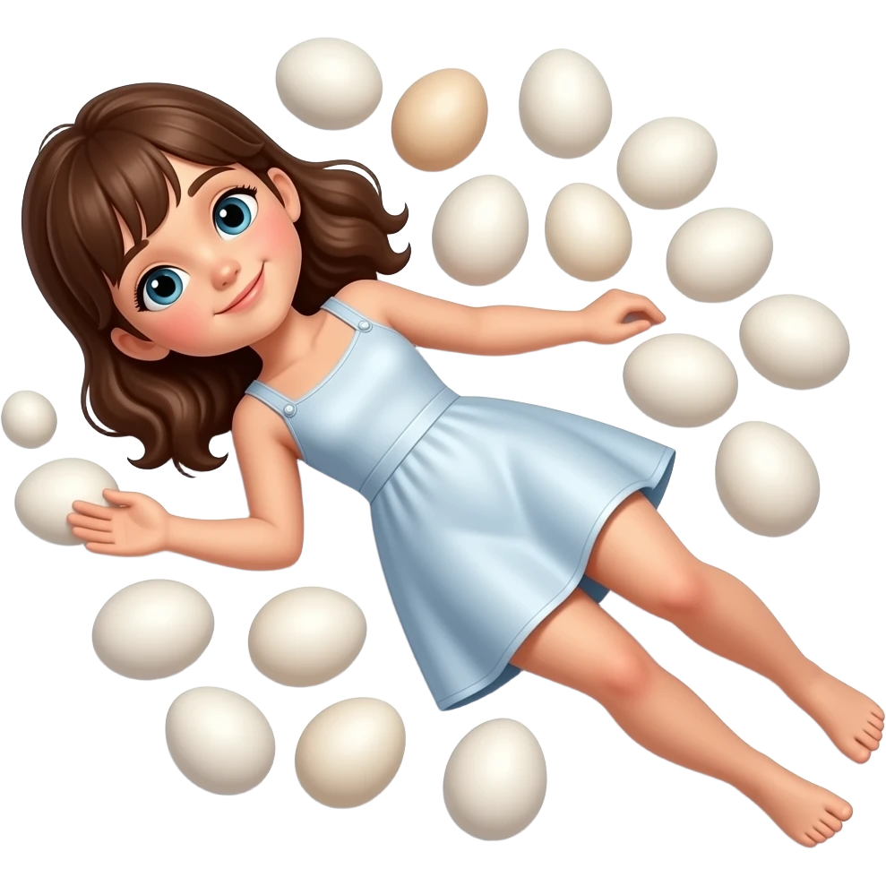 An girl laying eggs emoji