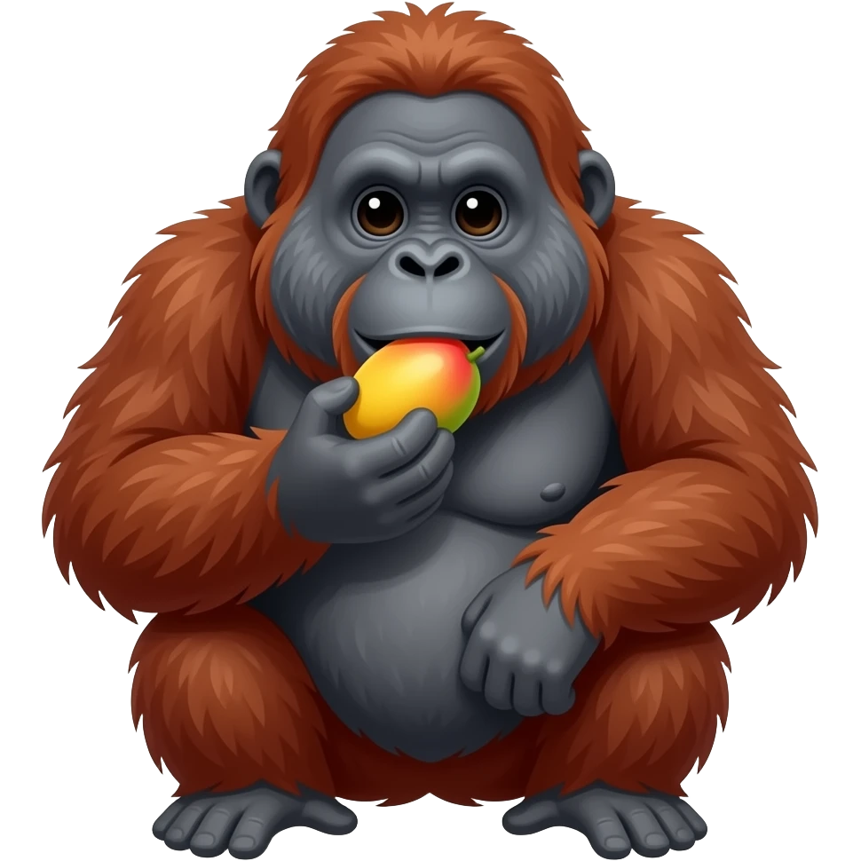 Orangutan eat mango emoji