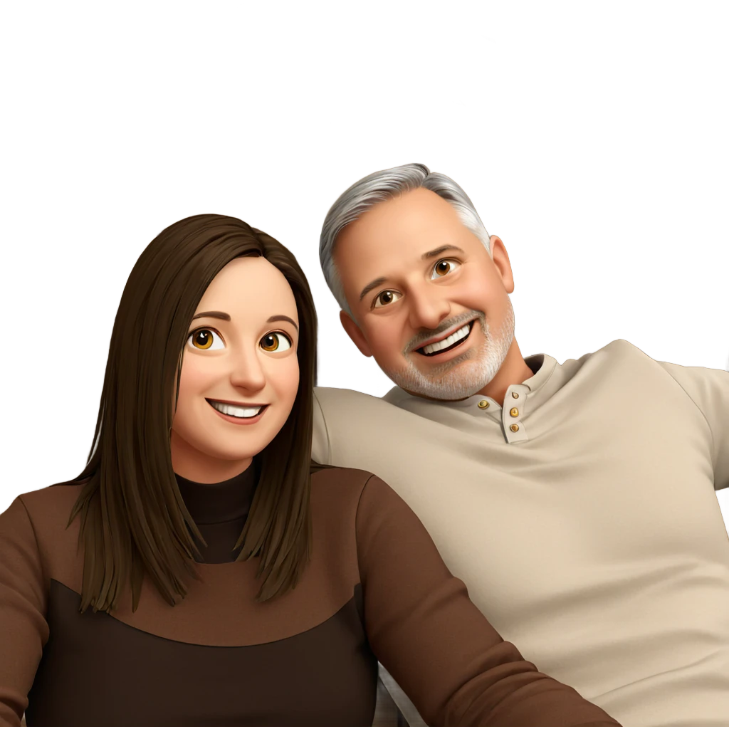 smiling couple portrait outdoors emoji