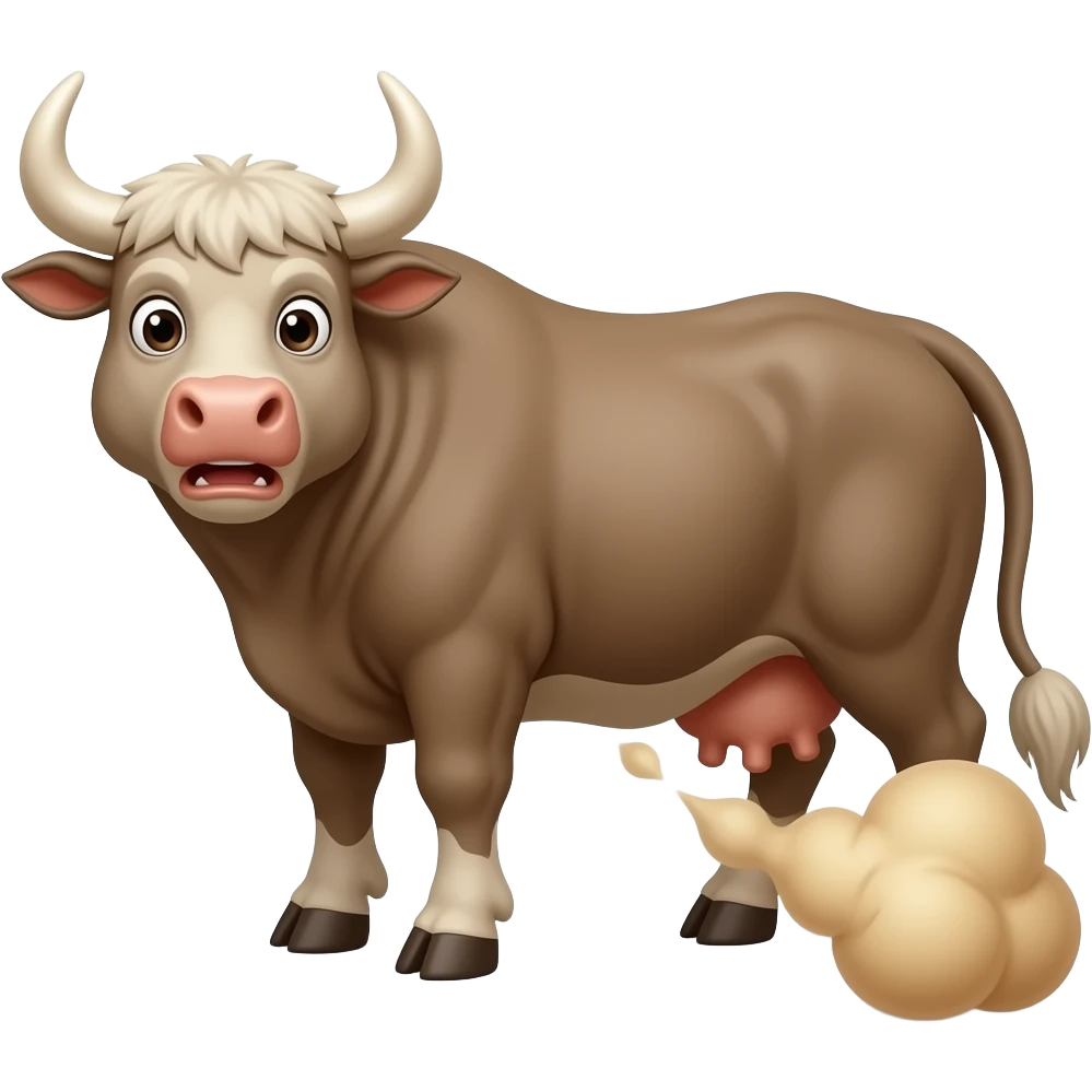 haz un bou tirandose un pedo pero que el pedo sea un patufet emoji