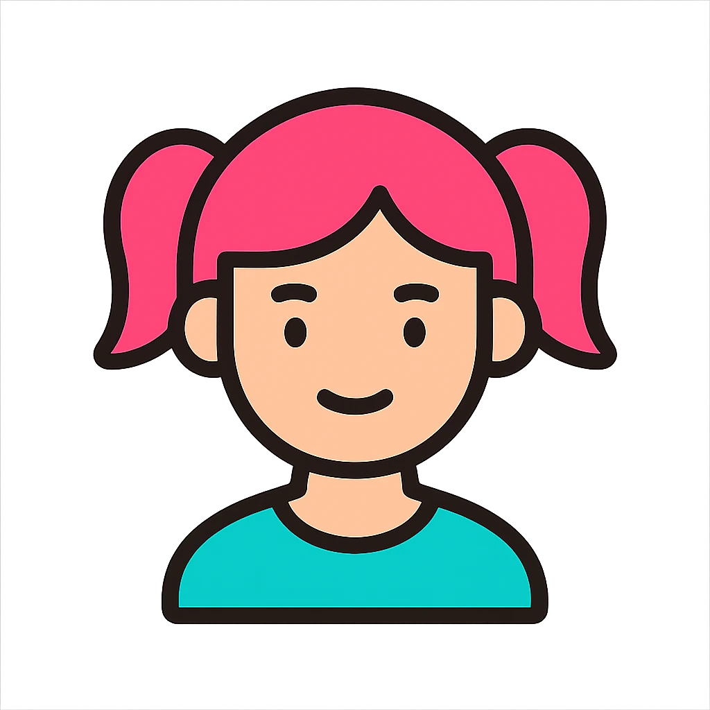 A girl with pink hair tied on both sides emoji