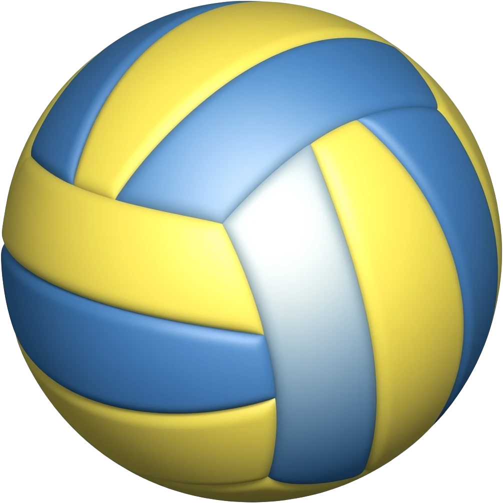 Volleyball emogi yellow and blue emoji