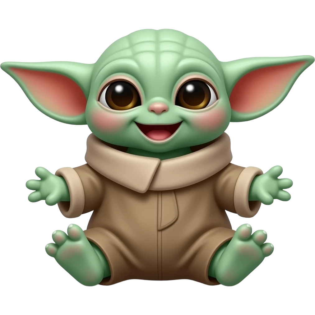 baby yoda laughing on the floor emoji
