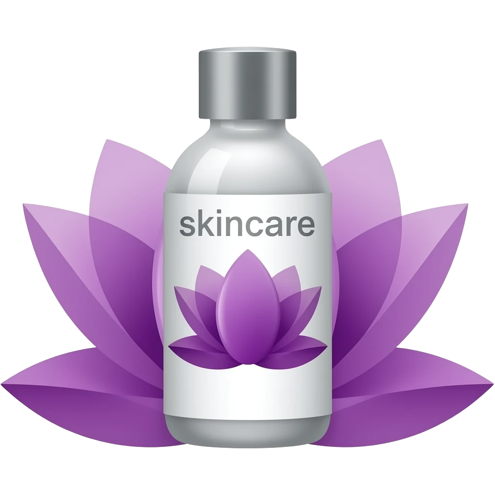 Skin care estampado com 🪻 roxo escrito : skincare emoji