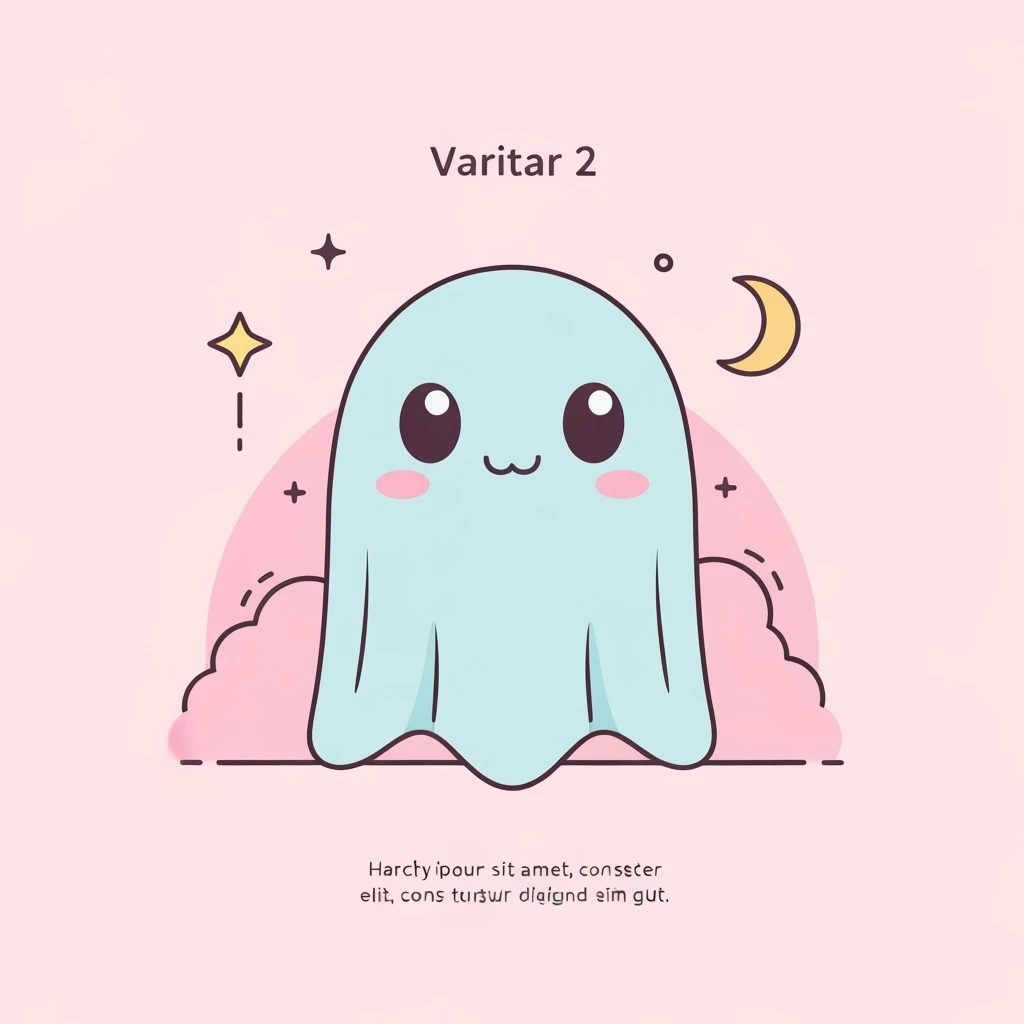 pastel horror banner, cute, expressive, minimal, variation 2 emoji