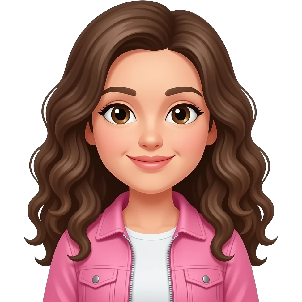 long curly hair and pregnant not smiling,with pink jacket emoji