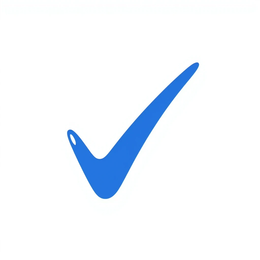 blue checkmark hand drawn doodle style emoji
