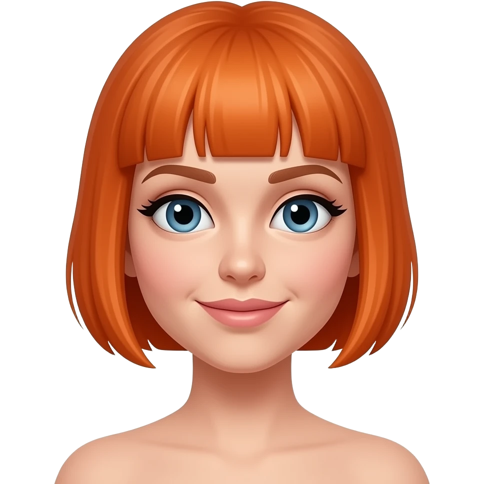 Frau extrem kurze mandarine Haaren emoji