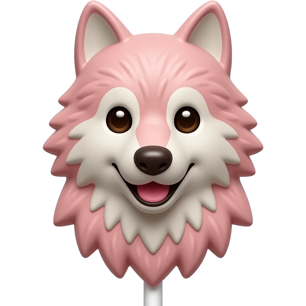 Pink Chocolate wolf lollipop stick emoji